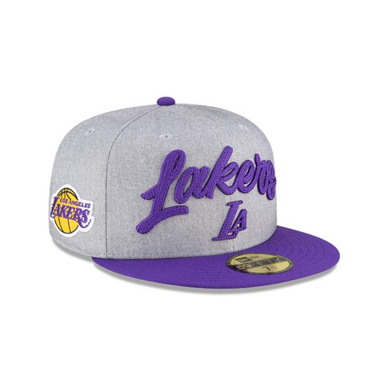 NBA Los Angeles Lakers Draft 59Fifty Fitted (FXZ8587) - Grey New Era Caps